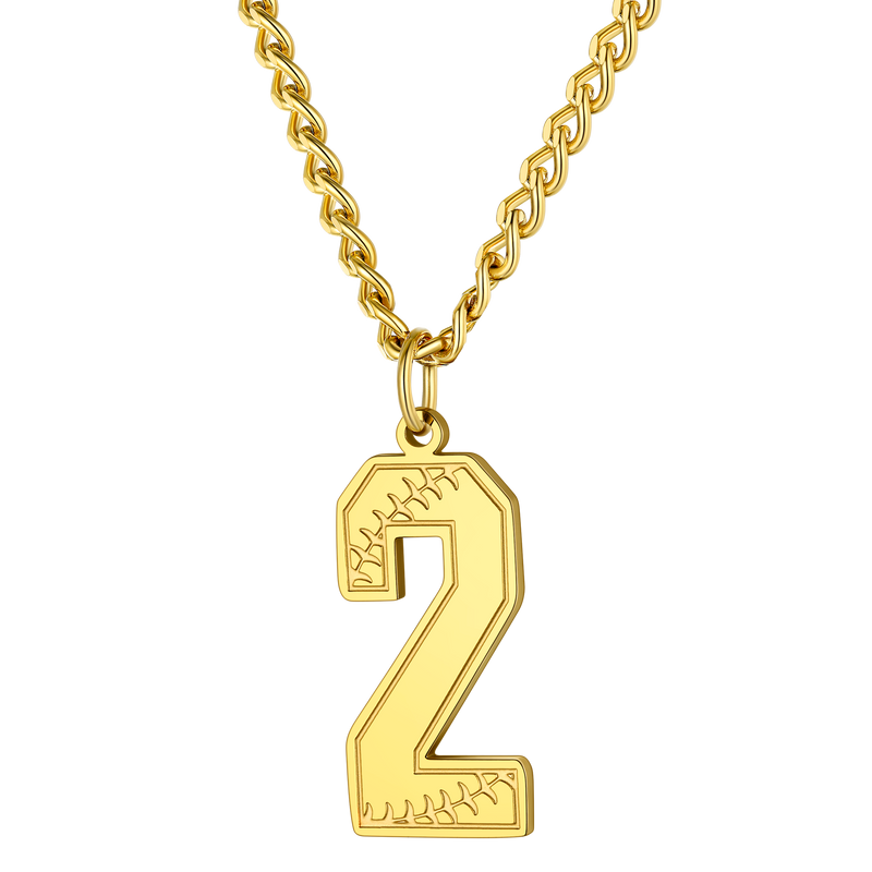 Custom Baseball Jersey Number Pendant Necklace for