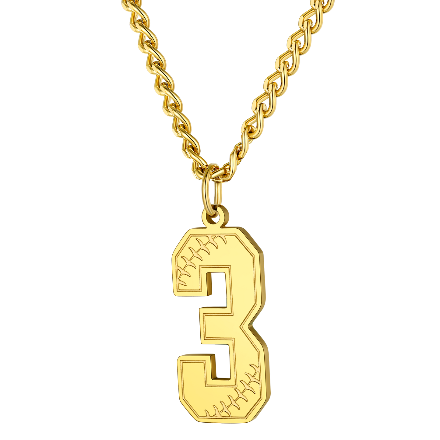 Custom Baseball Jersey Number Pendant Necklace for