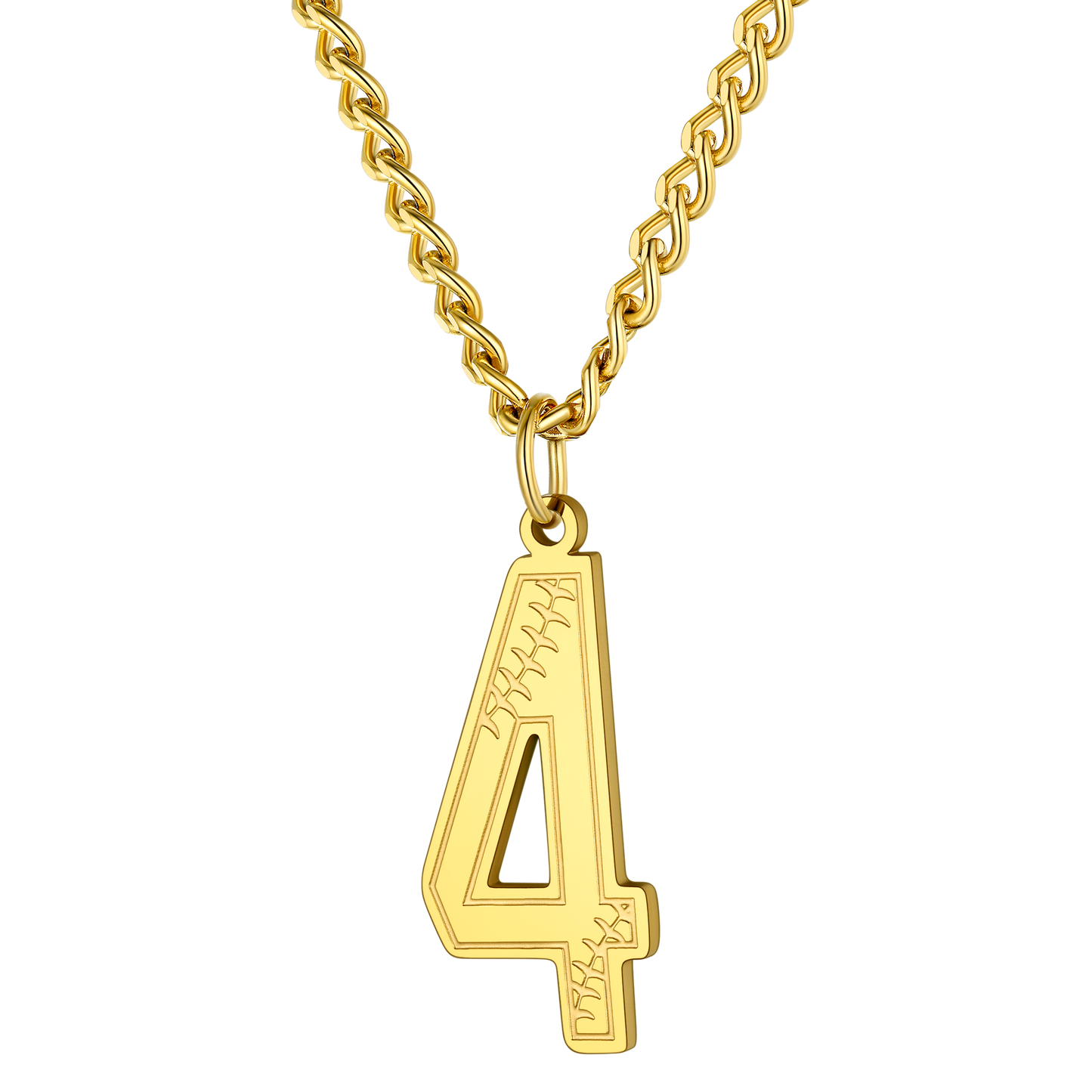 Custom Baseball Jersey Number Pendant Necklace for