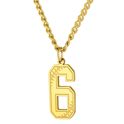 Custom Baseball Jersey Number Pendant Necklace for