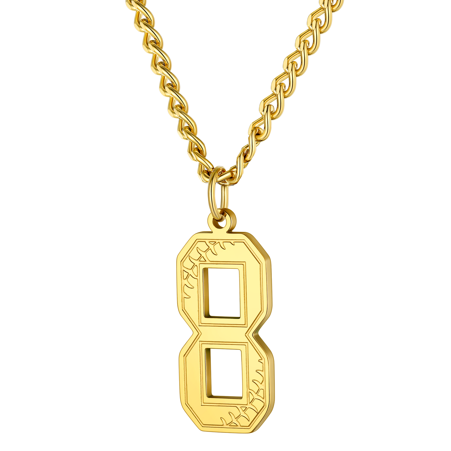 Custom Baseball Jersey Number Pendant Necklace for