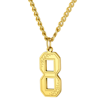 Custom Baseball Jersey Number Pendant Necklace for
