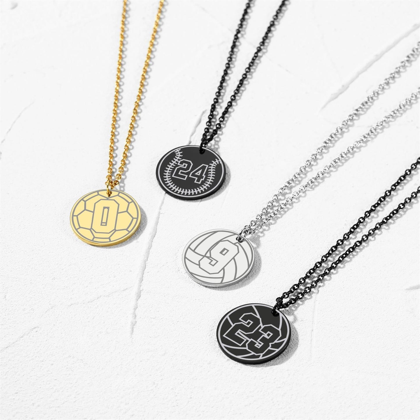 Custom Sports Necklace Jersey Number for & Sport Fans