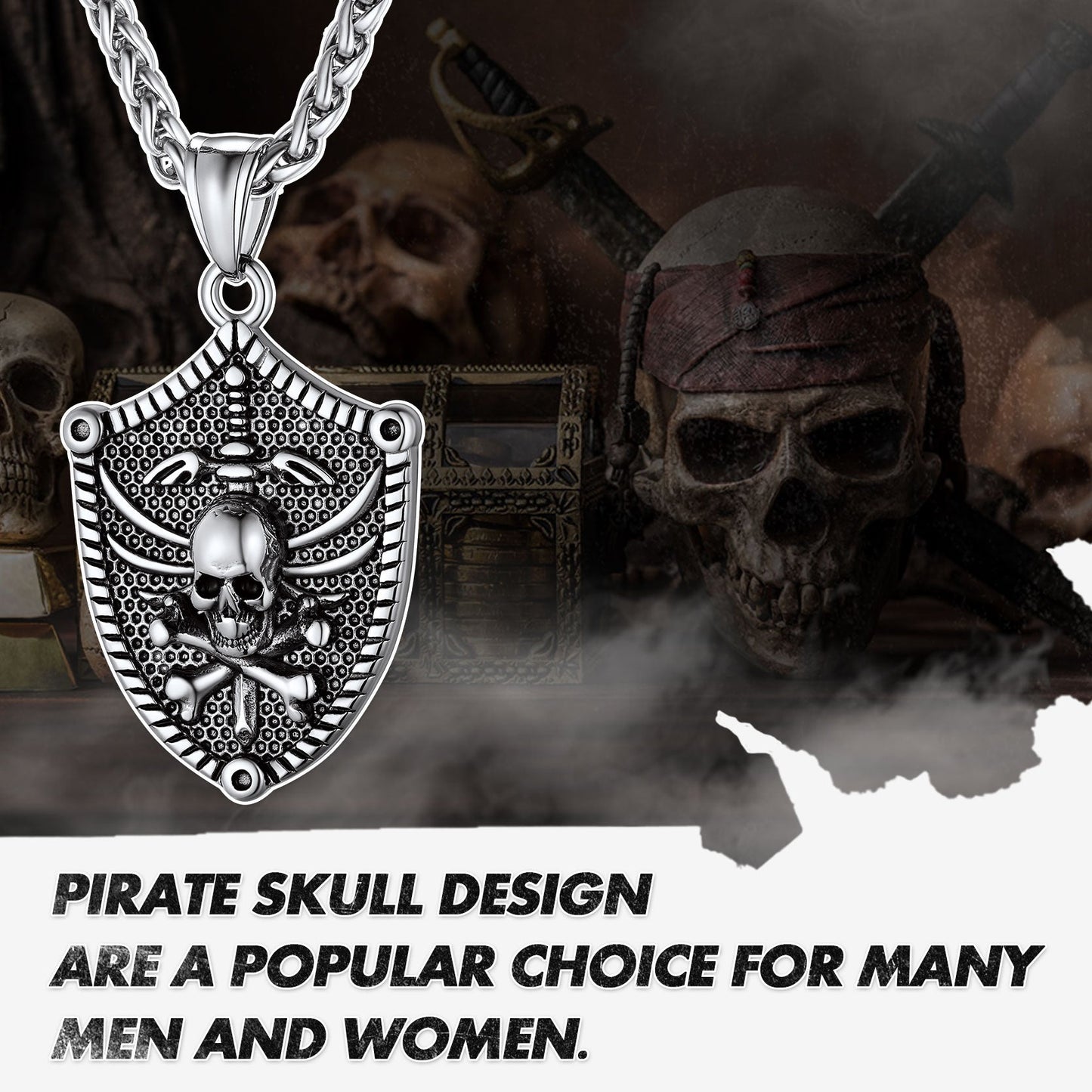 Flash Viking Norse Runes Skull Necklaces for Man