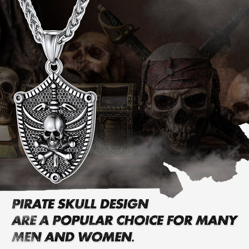 Flash Viking Norse Runes Skull Necklaces for Man