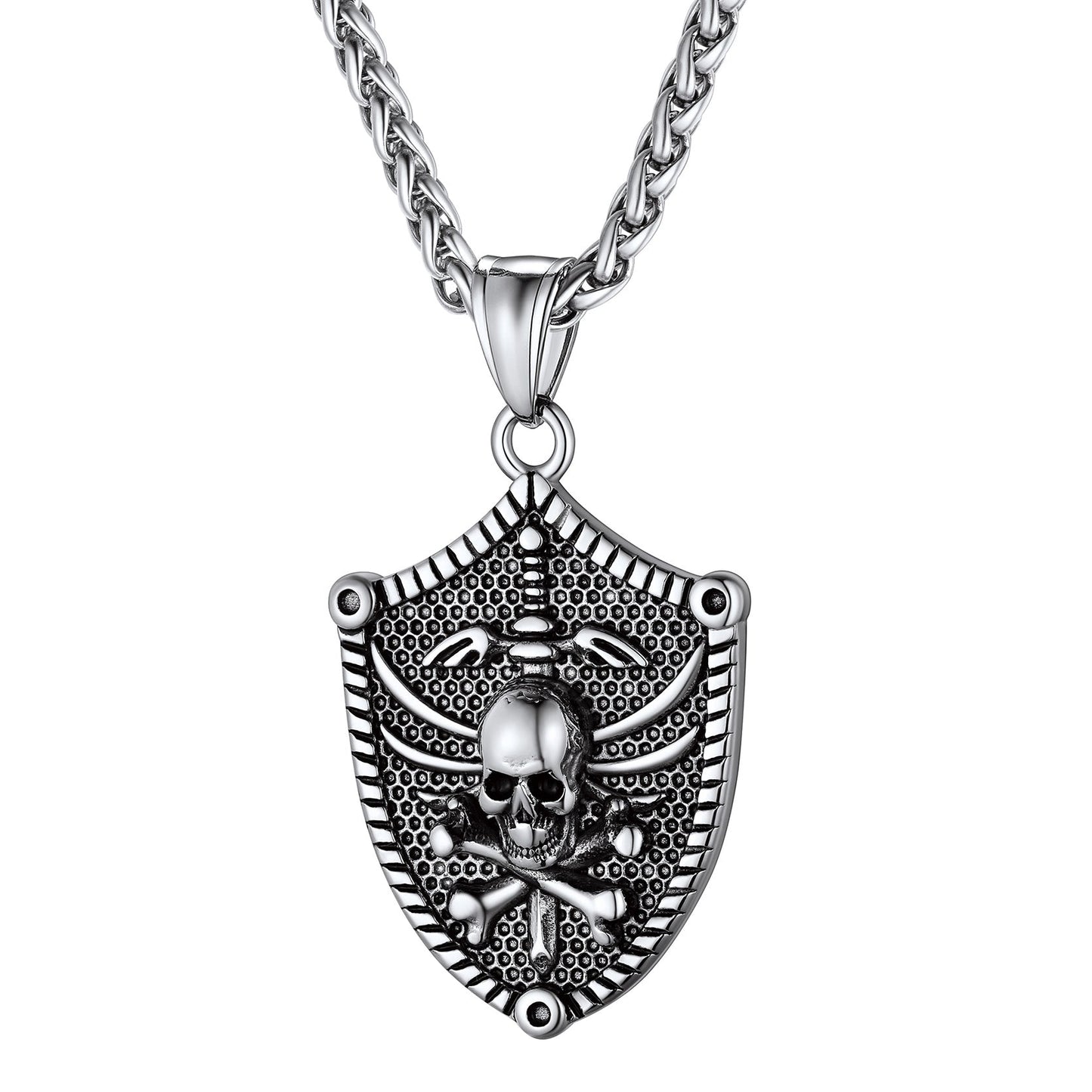 Flash Viking Norse Runes Skull Necklaces for Man