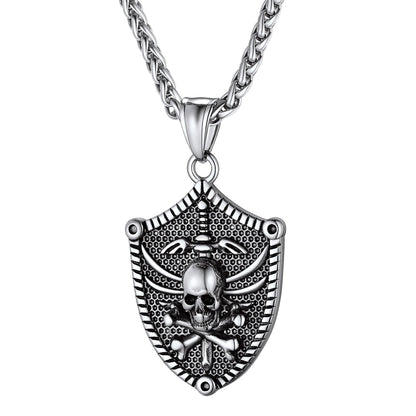 Flash Viking Norse Runes Skull Necklaces for Man