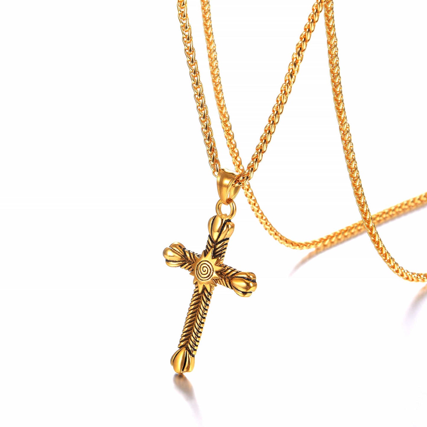 Stainless Steel Cross Crucifix Necklace for