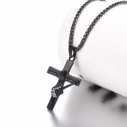 Guitar Jesus Cross Necklace Pendant for
