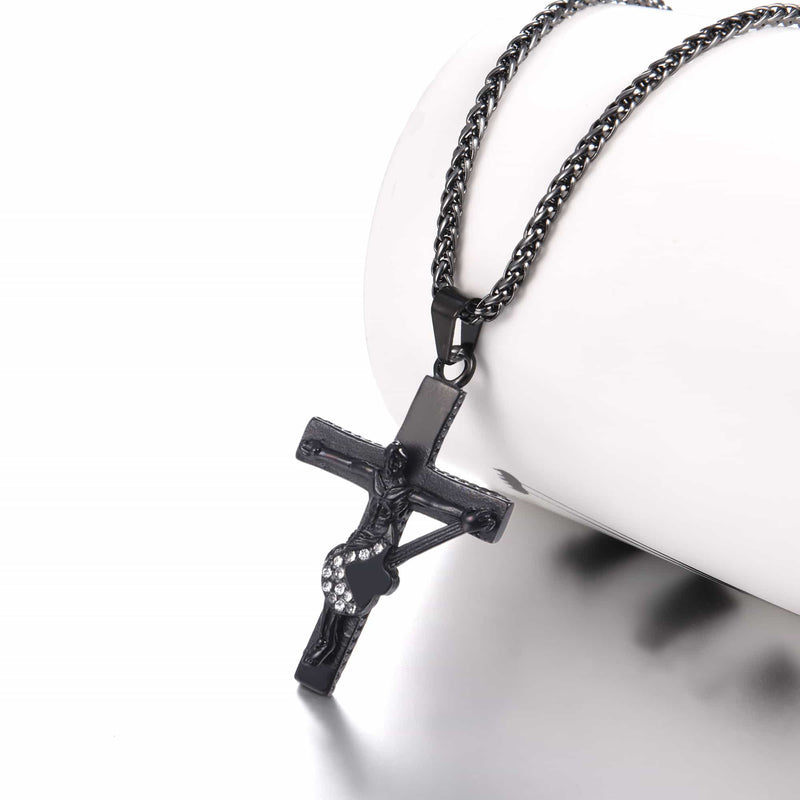 Guitar Jesus Cross Necklace Pendant for