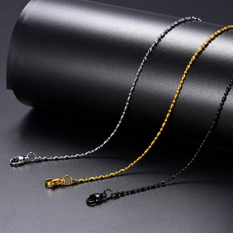 1.5mm Stainless Steel Slim Rope Chain Necklace for