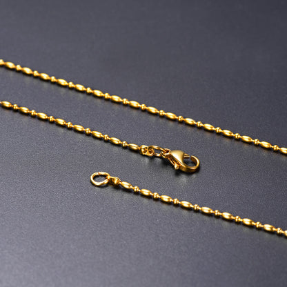 1.5mm Stainless Steel Slim Rope Chain Necklace for