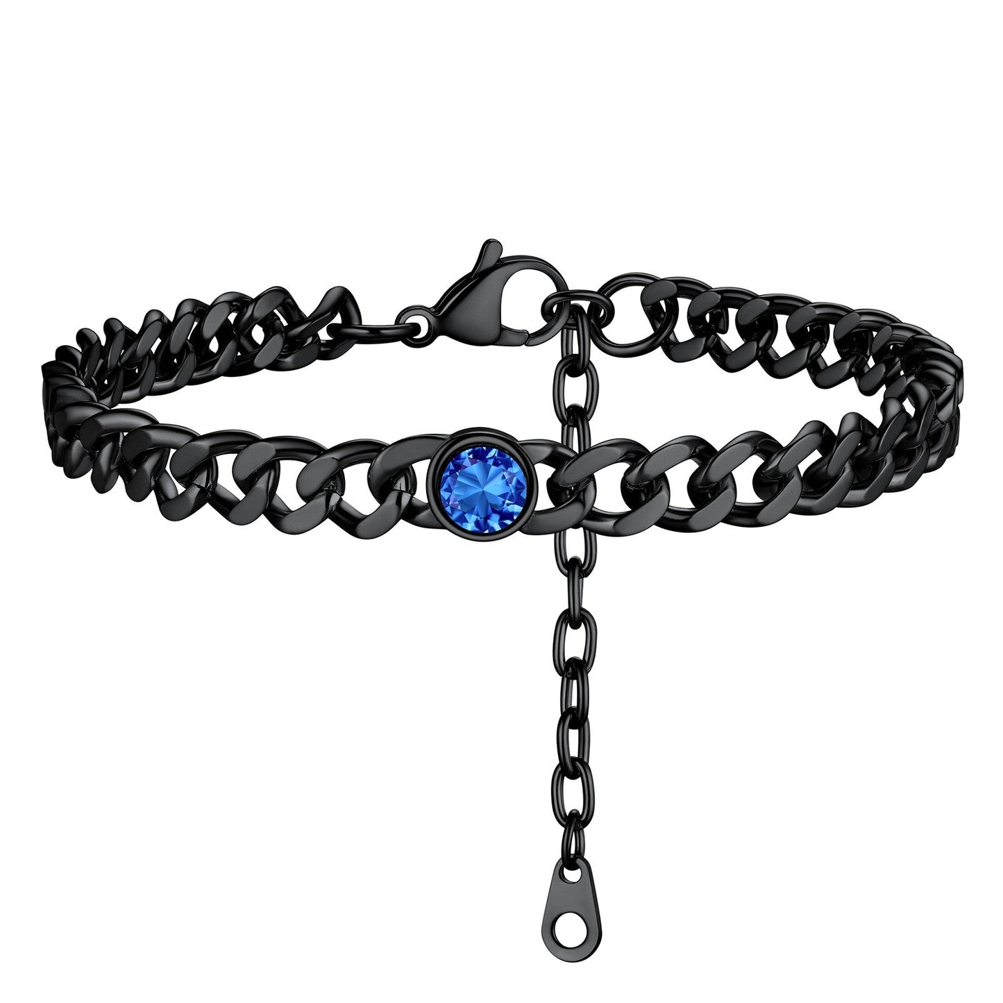 Personalized Birthstone Cuban Link Anklet for