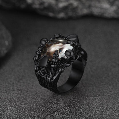 Customized Gothic Photo Dragon Claw Ring With Picture for