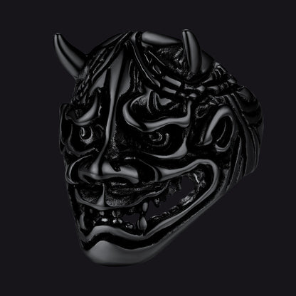 Gothic Hannya Mask Demon Ring for