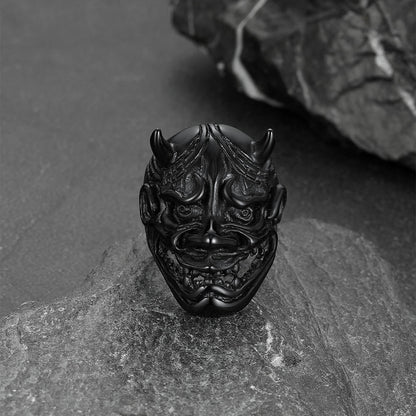 Gothic Hannya Mask Demon Ring for