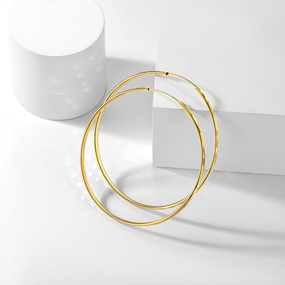 Diamond-cut Silver Hoop Earrings for 30/50/70mm