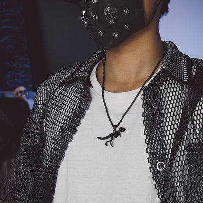 Punk Dinosaur Skeleton Necklace for in Stainless Steel
