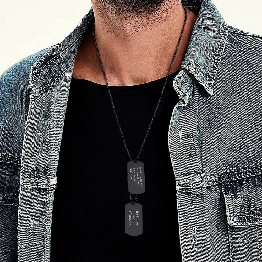 Custom Military Double Dog Tag Necklace Gift for