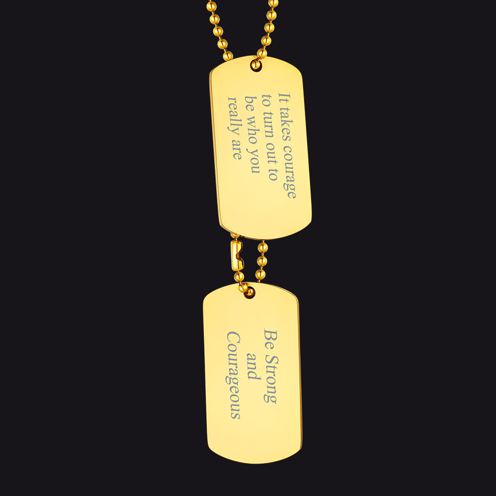 Custom Military Double Dog Tag Necklace Gift for