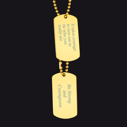 Custom Military Double Dog Tag Necklace Gift for