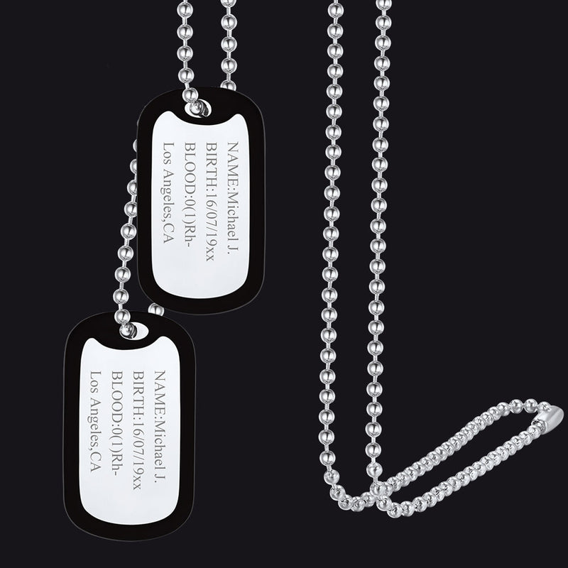 Custom Military Army Double-side Dog Tag Necklace for