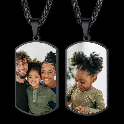 Personalized Double-side Photo Dog Tag Necklace With Picture for