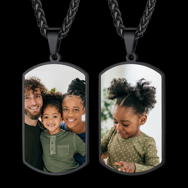Personalized Double-side Photo Dog Tag Necklace With Picture for