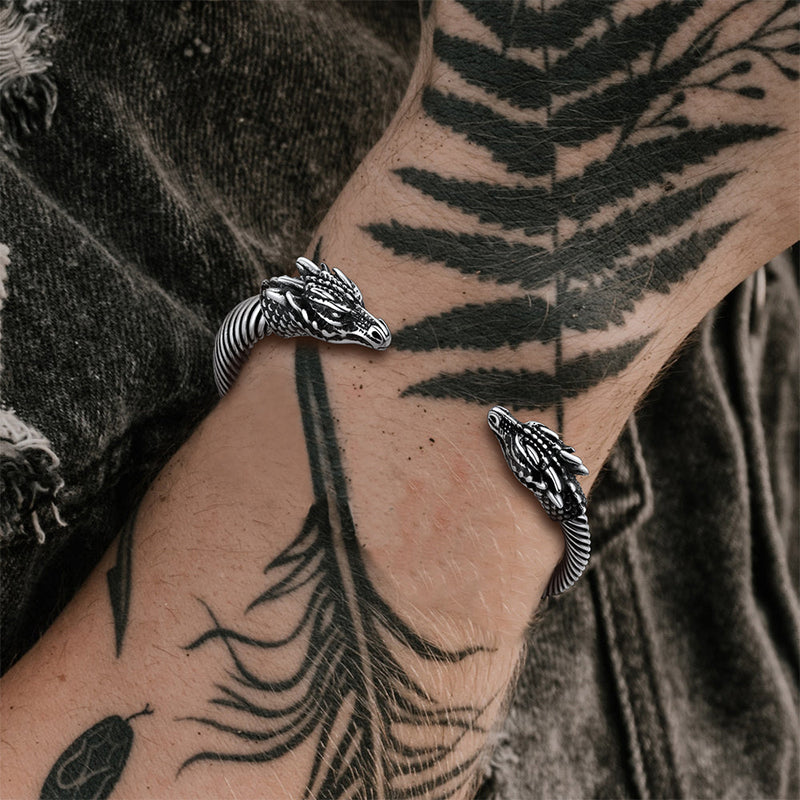 Dragon Head Bracelet Arm Ring Cuff Bangle for