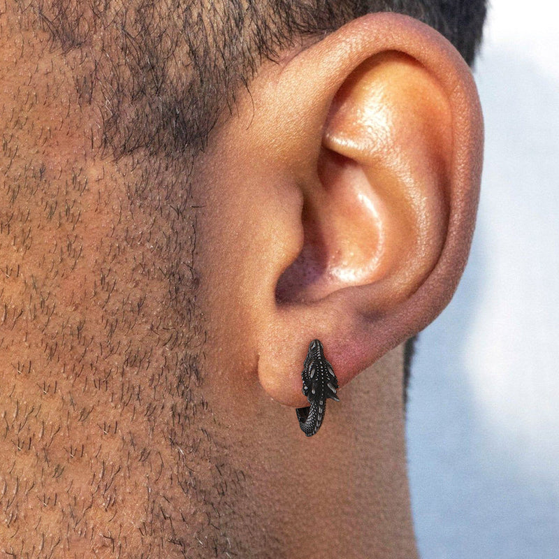 Punk Small Dragon Hoop Earrings for