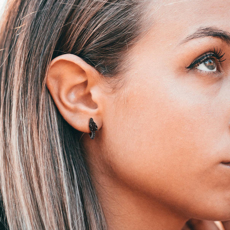 Punk Small Dragon Hoop Earrings for