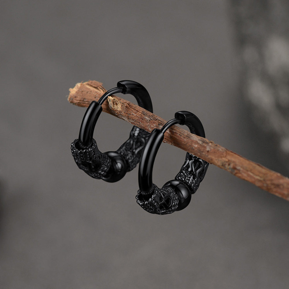 Punk Dragon Totem Huggie Hoop Earrings for