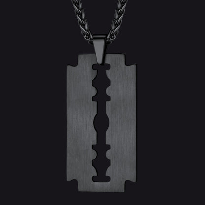 Eboy Razor Blade Dog Tag Pendant Necklace for