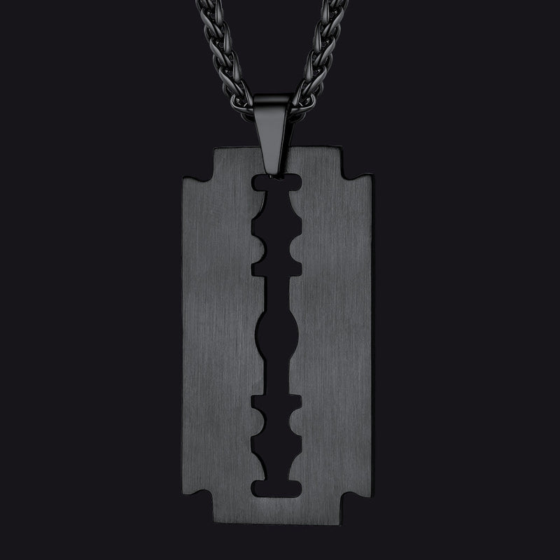 Eboy Razor Blade Dog Tag Pendant Necklace for