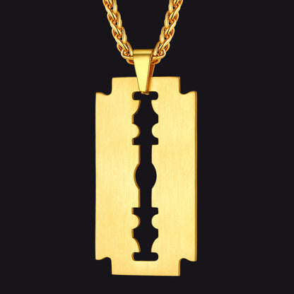 Eboy Razor Blade Dog Tag Pendant Necklace for