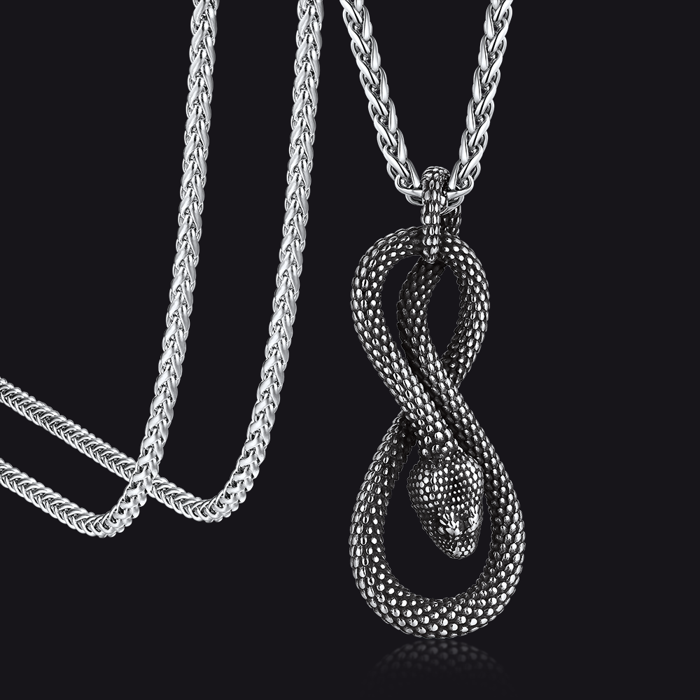 Gothic Eight Pythons Chain Armor Necklace for