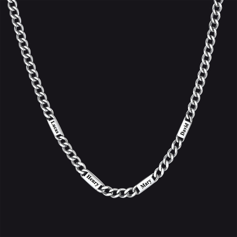Customized Engraved Cuban Chain Name Link Necklace for