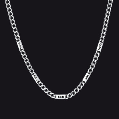 Customized Engraved Cuban Chain Name Link Necklace for