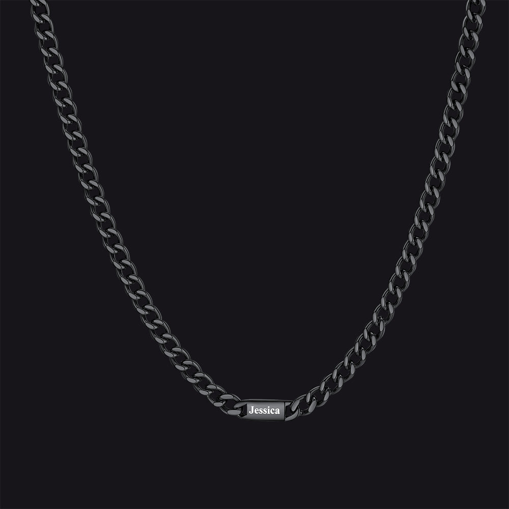 Customized Engraved Cuban Chain Name Link Necklace for