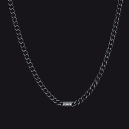 Customized Engraved Cuban Chain Name Link Necklace for