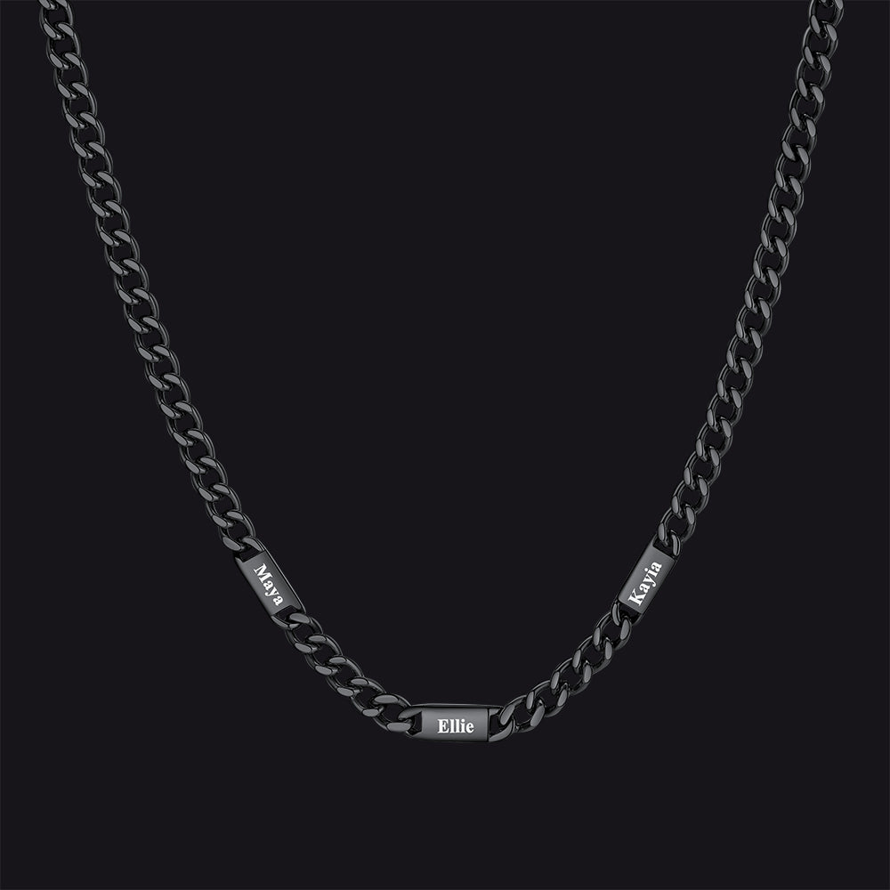 Customized Engraved Cuban Chain Name Link Necklace for