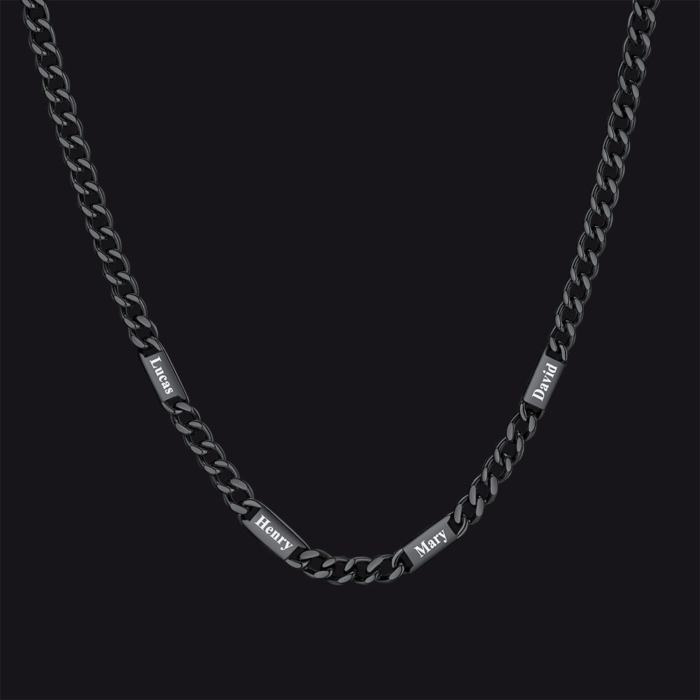 Customized Engraved Cuban Chain Name Link Necklace for