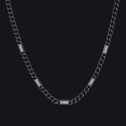 Customized Engraved Cuban Chain Name Link Necklace for