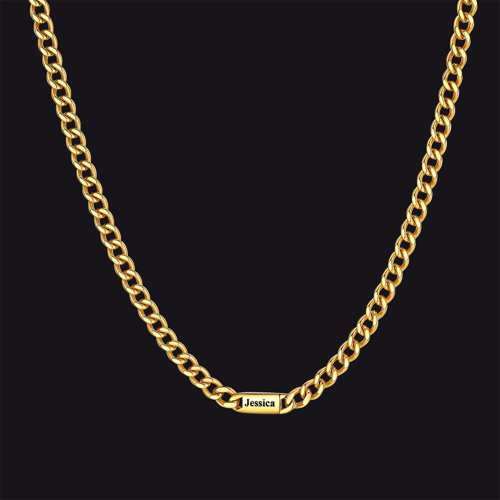 To My Engraved Name Chain Necklace, Birthday or Anniversary Gift for Him