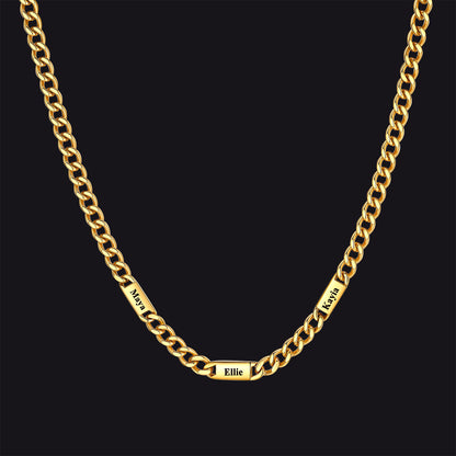 To My Engraved Name Chain Necklace, Birthday or Anniversary Gift for Him