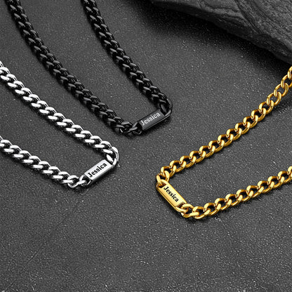 To My Engraved Name Chain Necklace, Birthday or Anniversary Gift for Him
