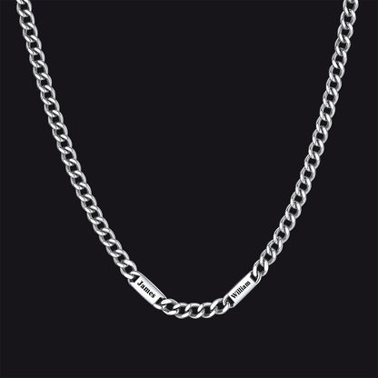 Customized Engraved Cuban Chain Name Link Necklace for