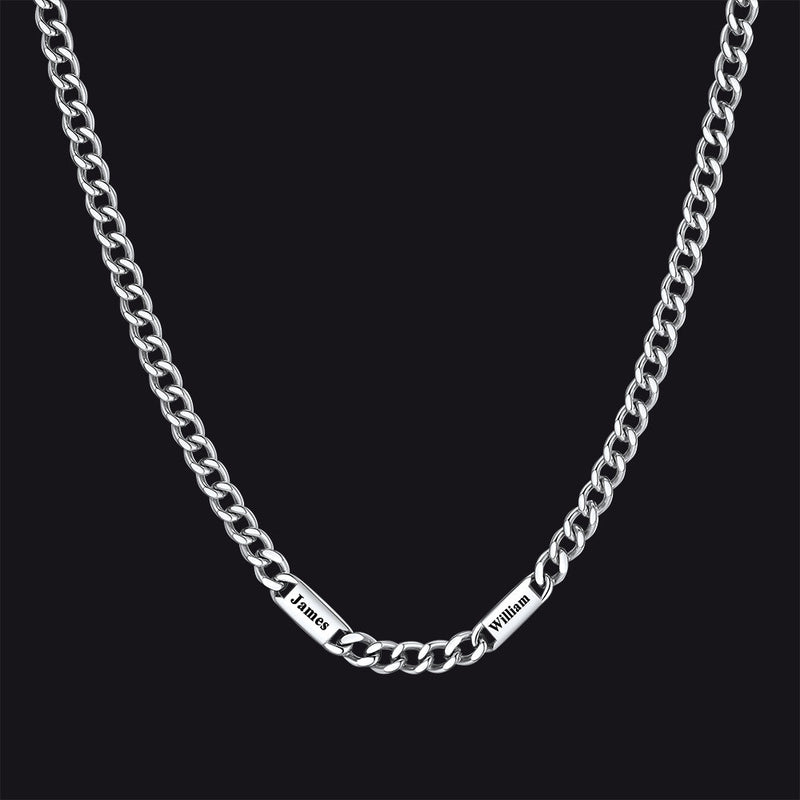 Customized Engraved Cuban Chain Name Link Necklace for