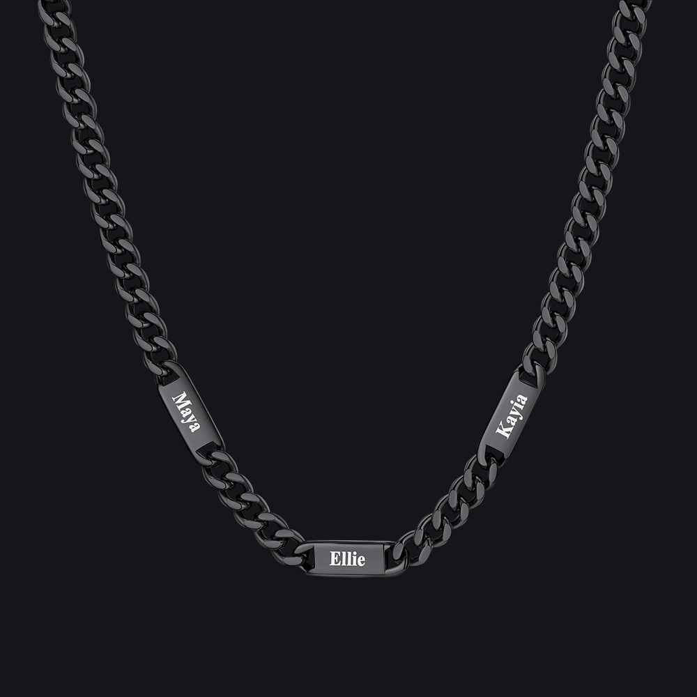 Customized Engraved Cuban Chain Name Link Necklace for