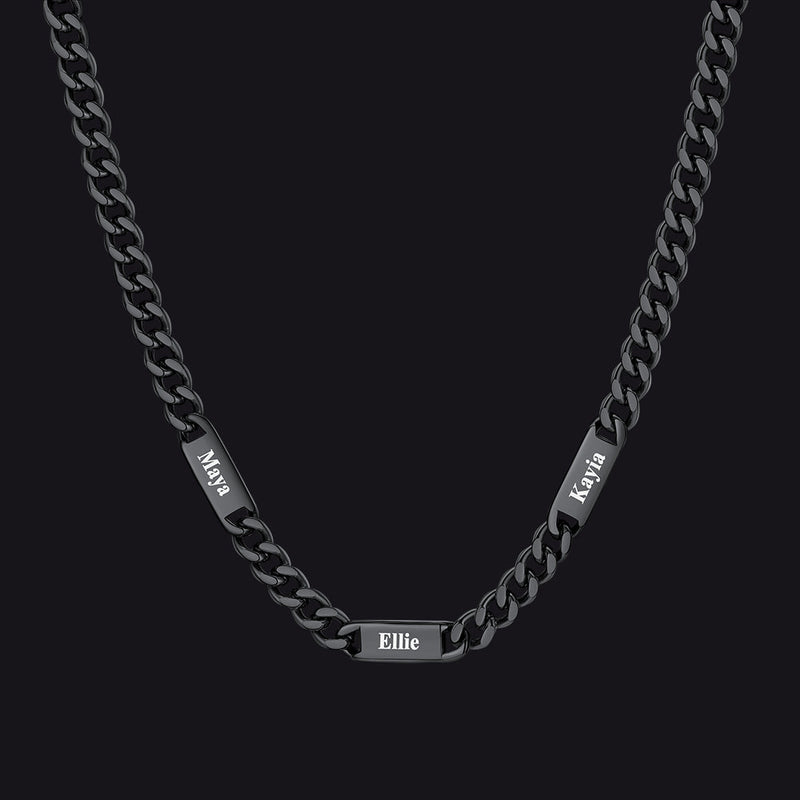 Customized Engraved Cuban Chain Name Link Necklace for